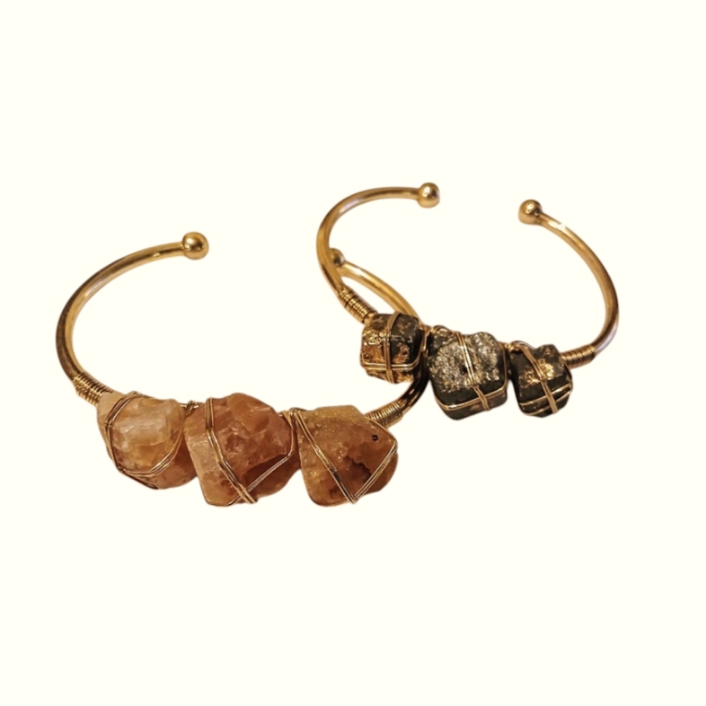 Natural Crystal Cuff Bracelets